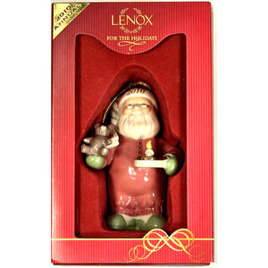 LENOX 2010 SANTA'S SLUMBER Annual Christmas Ornament Teddy Bear Bedtime Candle